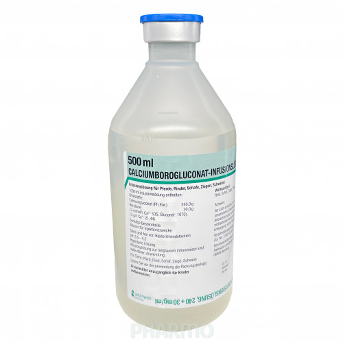 Calciumborogluconat opløsning 240+ 30 mg/ml (DE) 240+30 mg/ml, 500 ml ...